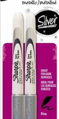 Sharpie Metallic Fine Point Permanent Markers, 2 Silver Markers (39108PP)
