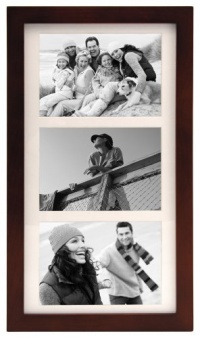 Malden Linear Wood Matted 5x7 Walnut Collage Picture Frame