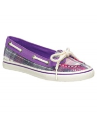 Top-deck style. She can pump up her preppy fashion with these sequin boat shoes from Sperry. Top-deck style. She can pump up her preppy fashion with these sequin boat shoes from Sperry.