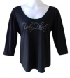 Baby Phat Women's Plus Size Peek-a-Boo Back Top (3X, Black)