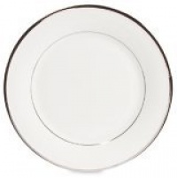 Lenox Solitaire White Platinum Banded Bone China Dinner Plate Lenox Solitaire White Platinum Banded Bone China Dinner Plate