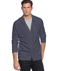 This snap front hoodie from Kenneth Cole New York is a step up from your regular layer. This snap front hoodie from Kenneth Cole New York is a step up from your regular layer.