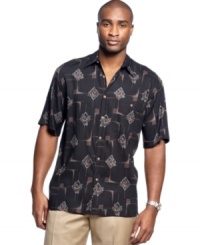 An allover pattern keeps this Campia Moda shirt fresh for any occasion. An allover pattern keeps this Campia Moda shirt fresh for any occasion.