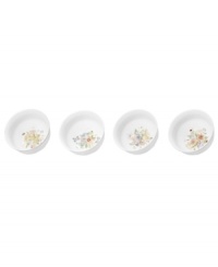 Mikasa offers a fresh take on a classic dinnerware pattern in Antique Garden cereal bowls. Featuring the vintage-style porcelain of the Antique White collection combined with colorful floral prints. Mikasa offers a fresh take on a classic dinnerware pattern in Antique Garden cereal bowls. Featuring the vintage-style porcelain of the Antique White collection combined with colorful floral prints.