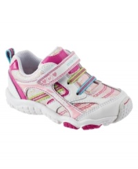 With super-cute style and a flexible lightweight design, this Carlota Stride Rite sneaker lets your little gal exercise her right to fitness without sacrificing girlish charm. With super-cute style and a flexible lightweight design, this Carlota Stride Rite sneaker lets your little gal exercise her right to fitness without sacrificing girlish charm.