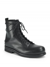 THE LOOKSmooth leather upperRound toeSide zip closureLace-up with wrap-around laces at collarPadded insoleTHE MATERIALLeather upperLeather lining and soleORIGINMade in Italy THE LOOKSmooth leather upperRound toeSide zip closureLace-up with wrap-around laces at collarPadded insoleTHE MATERIALLeather upperLeather lining and soleORIGINMade in Italy