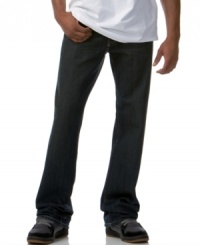 A dark wash and comfortable, relaxed fit make these Sean John straight leg jeans a must-have for relaxed weekend wear. A dark wash and comfortable, relaxed fit make these Sean John straight leg jeans a must-have for relaxed weekend wear.