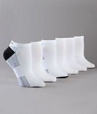 Calvin Klein Hosiery Women's Cotton Contrasting Heel No-Show Socks 6-Pack, One Size, Black / White Calvin Klein Hosiery Women's Cotton Contrasting Heel No-Show Socks 6-Pack, One Size, Black / White