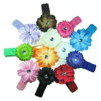 The Trendy Turtle - 12 Assorted 3-in-1 Large Flower Hair Clip Bows with Soft Stretch Crochet Child Headbands fits Infant Baby to Toddlers to Youth Girls - Mix of Gerber Daisy Lily & Peony - Great for Christmas, Photos or Baby Shower Gift The Trendy Turtle - 12 Assorted 3-in-1 Large Flower Hair Clip Bows with Soft Stretch Crochet Child Headbands fits Infant Baby to Toddlers to Youth Girls - Mix of Gerber Daisy Lily & Peony - Great for Christmas, Photos or Baby Shower Gift