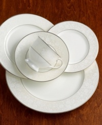 Set the table for romance with this refined place settings collection from Mikasa. The Venetian Lace pattern features a delicate raised lace design accented by lustrous platinum banding. Inspired by the world's best lace makers, this collection brings an elegant air to any formal affair. (Clearance) Set the table for romance with this refined place settings collection from Mikasa. The Venetian Lace pattern features a delicate raised lace design accented by lustrous platinum banding. Inspired by the world's best lace makers, this collection brings an elegant air to any formal affair. (Clearance)