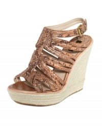 Snake prints are so seductive. Place them on top of a cool espadrille wedge heel and you have the perfect summer shoe: Joan and David's Dayah platform sandals. Snake prints are so seductive. Place them on top of a cool espadrille wedge heel and you have the perfect summer shoe: Joan and David's Dayah platform sandals.