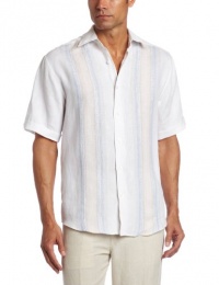 Cubavera Men's Short Sleeve Engineer Stripe With Embroidered Shirt Cubavera Men's Short Sleeve Engineer Stripe With Embroidered Shirt