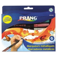 Prang Metallic Markers, Bullet Tip, 6 Color Set, Pink, Blue, Green, Purple, Silver, Gold (80598) Prang Metallic Markers, Bullet Tip, 6 Color Set, Pink, Blue, Green, Purple, Silver, Gold (80598)