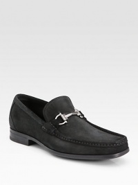 At once elegant and easy in rich suede with silvertone gancini detail and comfortable rubber soles. Silvertone gancini bit accent Leather lining Padded insole Rubber sole Made in Italy This style runs true to size. We recommend ordering your usual size for a standard fit. At once elegant and easy in rich suede with silvertone gancini detail and comfortable rubber soles. Silvertone gancini bit accent Leather lining Padded insole Rubber sole Made in Italy This style runs true to size. We recommend ordering your usual size for a standard fit.