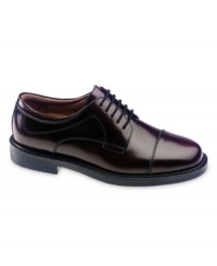 Meet your new best friend, this versatile pair of cap-toe oxford men's dress shoes, crafted in quality polished leather. With tonal stitching detail and rubber outsole. Imported. Meet your new best friend, this versatile pair of cap-toe oxford men's dress shoes, crafted in quality polished leather. With tonal stitching detail and rubber outsole. Imported.