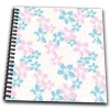 Pastel Pink and Aqua Flowers - Hawaiian - Tropical Art - Drawing Book 8 X 8 Inch