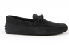 Tod's Mens Shoes Navy Suede Gommino Front Tie Moccasins