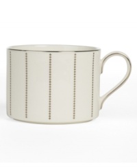 Lustrous platinum bands create a refined pattern that evokes the stately grace of Deco design. With simple geometric shapes, the Chelsea Platinum collection flows from the formal to everyday table with ease. Crafted of fine Mikasa bone china. Lustrous platinum bands create a refined pattern that evokes the stately grace of Deco design. With simple geometric shapes, the Chelsea Platinum collection flows from the formal to everyday table with ease. Crafted of fine Mikasa bone china.
