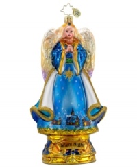 A sweet angel holds her hands in prayer in this beautiful, hand-painted ornament set in the time-honored style of Christopher Radko. A sweet angel holds her hands in prayer in this beautiful, hand-painted ornament set in the time-honored style of Christopher Radko.