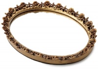 Taymor Antique Oval Mirror Trays, Gold Taymor Antique Oval Mirror Trays, Gold