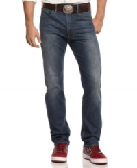Get some elevated denim style with these faded-wash jeans from Armani Jeans. Get some elevated denim style with these faded-wash jeans from Armani Jeans.