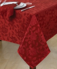 All-in-one elegance. With a tablecloth and napkins to match, this Dinner Party Noel set is the perfect foundation for holiday feasts. Featuring machine washable fabric with a pretty red sheen and classic florals. All-in-one elegance. With a tablecloth and napkins to match, this Dinner Party Noel set is the perfect foundation for holiday feasts. Featuring machine washable fabric with a pretty red sheen and classic florals.