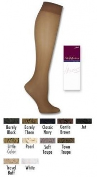 Hanes Silk Reflections Women's 2-Pack Knee High Sandalfoot, Barely Black, One Size Hanes Silk Reflections Women's 2-Pack Knee High Sandalfoot, Barely Black, One Size