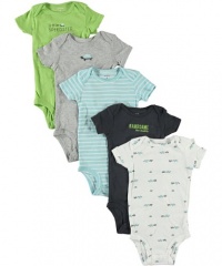 Carter's Baby Boys 5-pack Short Sleeve Bodysuit Set (Preemie-24M) (9 Months, Multi) Carter's Baby Boys 5-pack Short Sleeve Bodysuit Set (Preemie-24M) (9 Months, Multi)