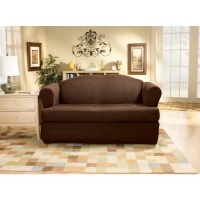 Sure Fit Stretch Suede T Loveseat Slipcover, Chocolate Sure Fit Stretch Suede T Loveseat Slipcover, Chocolate