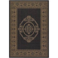 Couristan 1078/3115 Recife Antique Medallion/Black-Cocoa 8-Feet 6-Inch Square Rug Couristan 1078/3115 Recife Antique Medallion/Black-Cocoa 8-Feet 6-Inch Square Rug