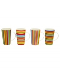Wake up your morning routine with the Lollypop mugs gift set from Maxwell & Williams. A retro shape and fun stripes add new pep to your regular coffee, cocoa or tea. Wake up your morning routine with the Lollypop mugs gift set from Maxwell & Williams. A retro shape and fun stripes add new pep to your regular coffee, cocoa or tea.