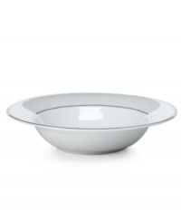 Pure refinement simply stated, the Mikasa Cameo Platinum dinnerware and dishes collection is shear elegance in classic form. Dazzling white china is delicately embellished with platinum band detailing. The understated style of this soup bowl works as well with other patterns as it does with the coordinating collection. Pure refinement simply stated, the Mikasa Cameo Platinum dinnerware and dishes collection is shear elegance in classic form. Dazzling white china is delicately embellished with platinum band detailing. The understated style of this soup bowl works as well with other patterns as it does with the coordinating collection.