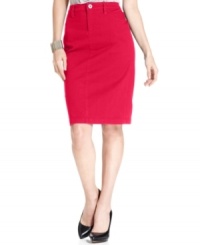 Office style is a cinch when you have this versatile petite pencil skirt from Style&co. in your closet. Office style is a cinch when you have this versatile petite pencil skirt from Style&co. in your closet.