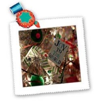 A Joy To The World Ornament Hanging on a Christmas Tree in Mesquite, Nevada - 6x6 Inch Quilt Square