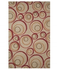 Gorgeous swirls in warm hues present a whimsically modern home accent from Liora Manne. Combining hand-hooking with hand-tufting techniques, the Hoops rug offers a rich textural surface that is suitable for use either indoors or outdoors. Gorgeous swirls in warm hues present a whimsically modern home accent from Liora Manne. Combining hand-hooking with hand-tufting techniques, the Hoops rug offers a rich textural surface that is suitable for use either indoors or outdoors.