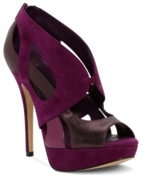 Cutouts and contrasting fabrics make Truth or Dare by Madonna's Farowna platform sandals one of the sexiest, most interesting pairs you'll ever own. Cutouts and contrasting fabrics make Truth or Dare by Madonna's Farowna platform sandals one of the sexiest, most interesting pairs you'll ever own.