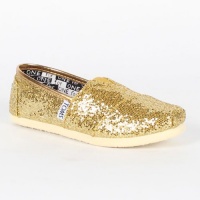 TOMS Kids TOMS YOUTH CLASSICS GOLD GLITTER CASUAL SHOES