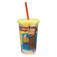 Vandor 49114 Curious George Acrylic Travel Cup with Lid and Straw, 12-Ounce, Multicolored Vandor 49114 Curious George Acrylic Travel Cup with Lid and Straw, 12-Ounce, Multicolored
