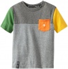 LRG Boys 2-7 Little Game Check Pocket Tee, Black Heather, 6