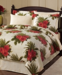 Make your escape. Featuring blooming botanicals on a subtle basketweave design, the Aruba comforter set has everything you need to transform your bedroom into a tropical retreat. Coordinating sheeting completes the look with style. (Clearance) Make your escape. Featuring blooming botanicals on a subtle basketweave design, the Aruba comforter set has everything you need to transform your bedroom into a tropical retreat. Coordinating sheeting completes the look with style. (Clearance)