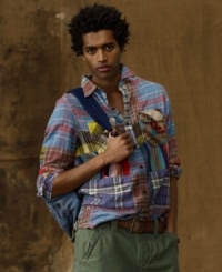 Plaids, beacons and stripes-Oh, my! This rugged flannel workshirt takes arts-and-crafts time to a whole new level with a bold mash-up of mixed patterns. Plaids, beacons and stripes-Oh, my! This rugged flannel workshirt takes arts-and-crafts time to a whole new level with a bold mash-up of mixed patterns.