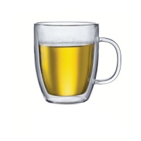Bodum Bistro Double-Wall Insulated 15-Ounce Glass Mug, Set of 2 Bodum Bistro Double-Wall Insulated 15-Ounce Glass Mug, Set of 2