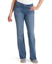 Update your wardrobe in these Levi's bootcut-leg jeans. Featuring a curve-hugging fit and classic summery wash, they look great with tees, tanks and breezy blouses! Update your wardrobe in these Levi's bootcut-leg jeans. Featuring a curve-hugging fit and classic summery wash, they look great with tees, tanks and breezy blouses!