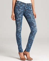 A bold paisley print lends whimsy to these Citizens of Humanity skinny jeans. A bold paisley print lends whimsy to these Citizens of Humanity skinny jeans.