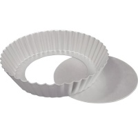 Fat Daddio's Fluted Tart Pan 10 Inch x 2 Inch Removable Bottom Fat Daddio's Fluted Tart Pan 10 Inch x 2 Inch Removable Bottom