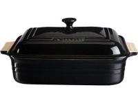 Le Creuset 4.5-qt. Stoneware Covered Rectangular Casserole, Black Onyx. Le Creuset 4.5-qt. Stoneware Covered Rectangular Casserole, Black Onyx.
