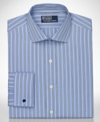 Distinguish your style with sophisticated flair. French cuffs set this Polo Ralph Lauren dress shirt apart. Distinguish your style with sophisticated flair. French cuffs set this Polo Ralph Lauren dress shirt apart.
