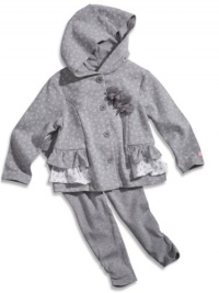GUESS Kids Girls Baby Girl Hoodie and Leggings Set (12-24, GREY (12M) GUESS Kids Girls Baby Girl Hoodie and Leggings Set (12-24, GREY (12M)