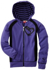 Puma - Kids Girls 7-16 Stripe Lined Hoodie, Simply Purple, X-Large Puma - Kids Girls 7-16 Stripe Lined Hoodie, Simply Purple, X-Large