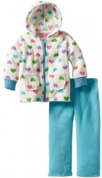 Young Hearts Girls 2-6X 2 Piece Hearts Printed Fleece Hoodie Set, Medium Blue, 6 Young Hearts Girls 2-6X 2 Piece Hearts Printed Fleece Hoodie Set, Medium Blue, 6